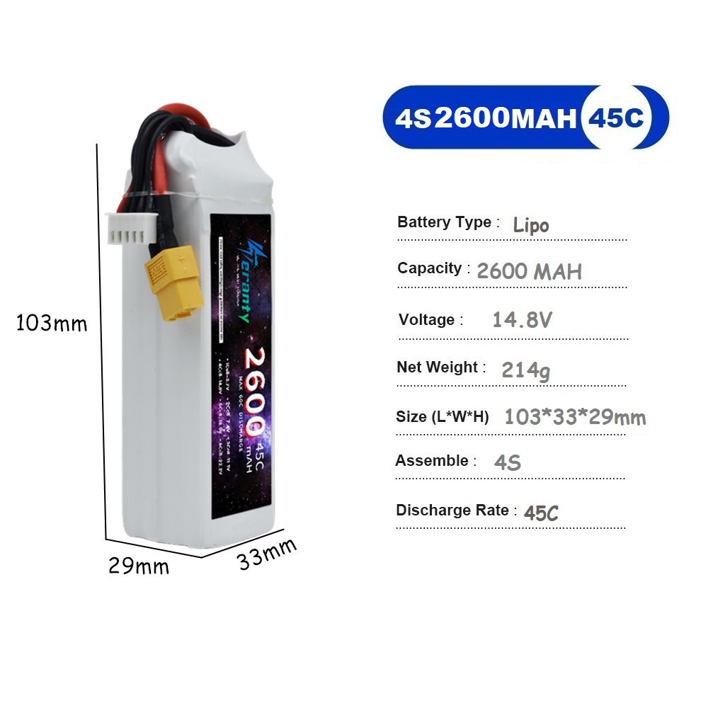 Batteria LiPo 4S 14.8V 1500mah - Drone Battery 4S recensione e prezzo